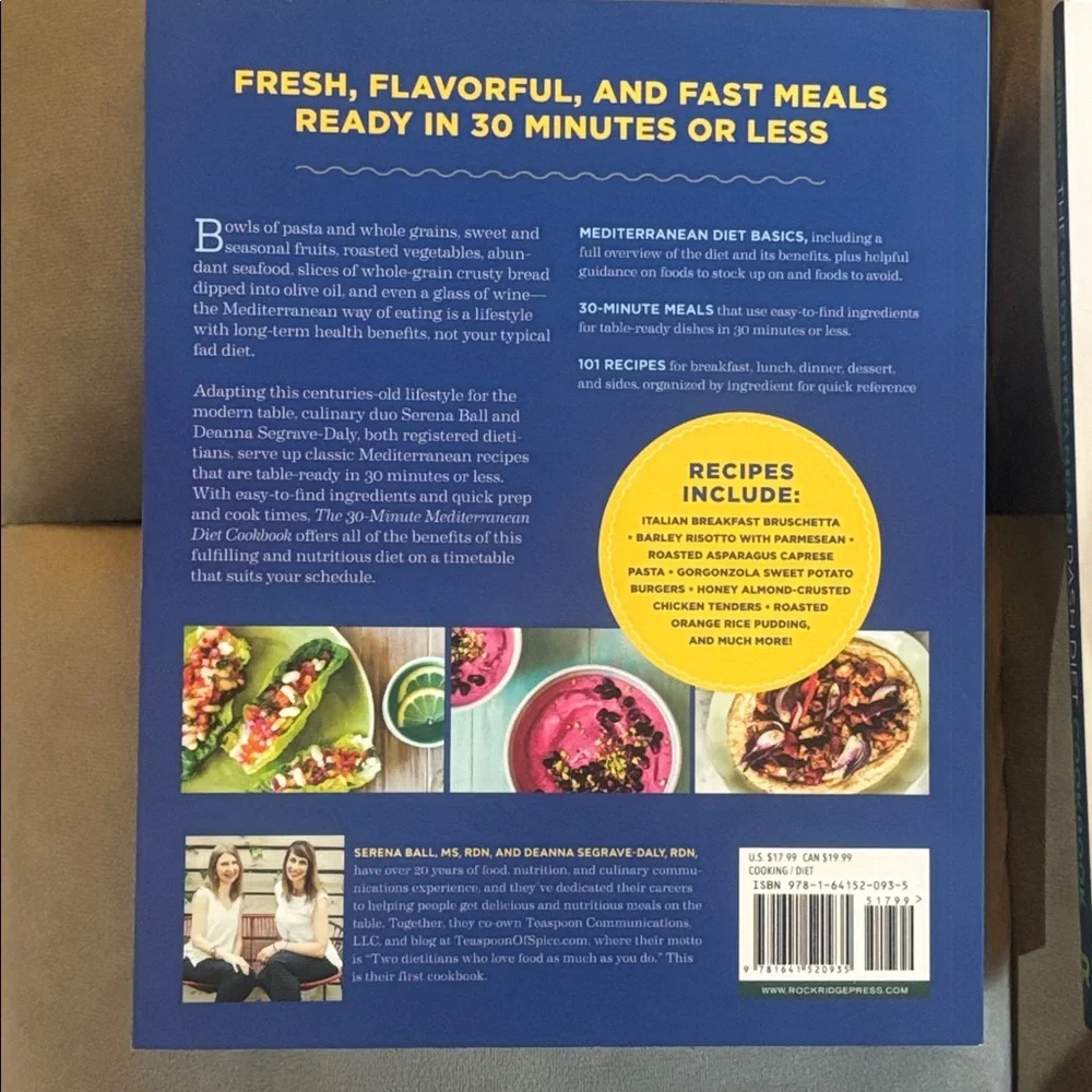 Lot of 2 Mediterranean Diet Cookbooks